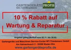 Winterservice mit 10 % Rabatt auf Wartung und Reparatur vom 01.11. bis 28.02.